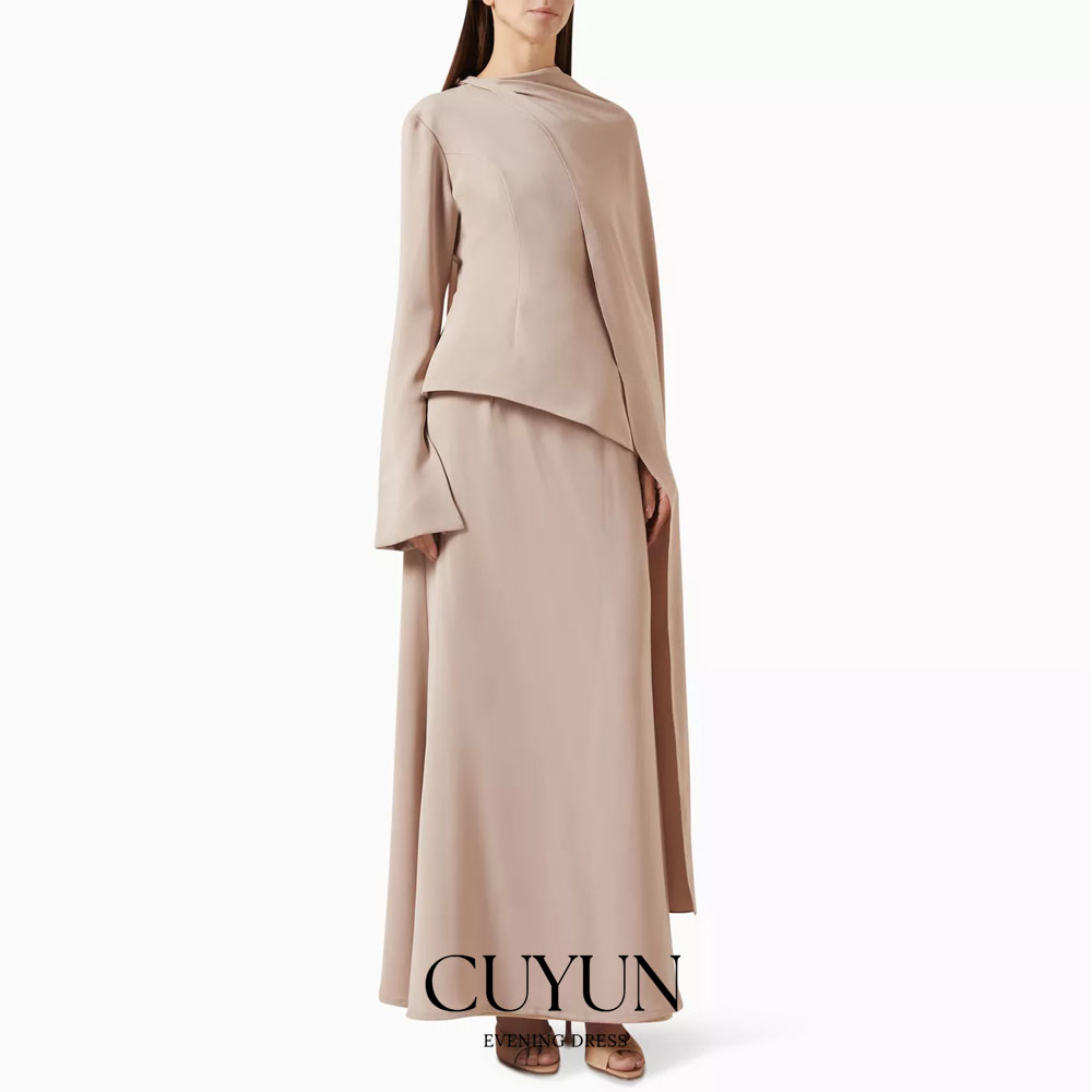 Women'S Formal Wear For A Wedding Guest - CUYUN Aangepaste kaki bescheiden enkellange galajurk
