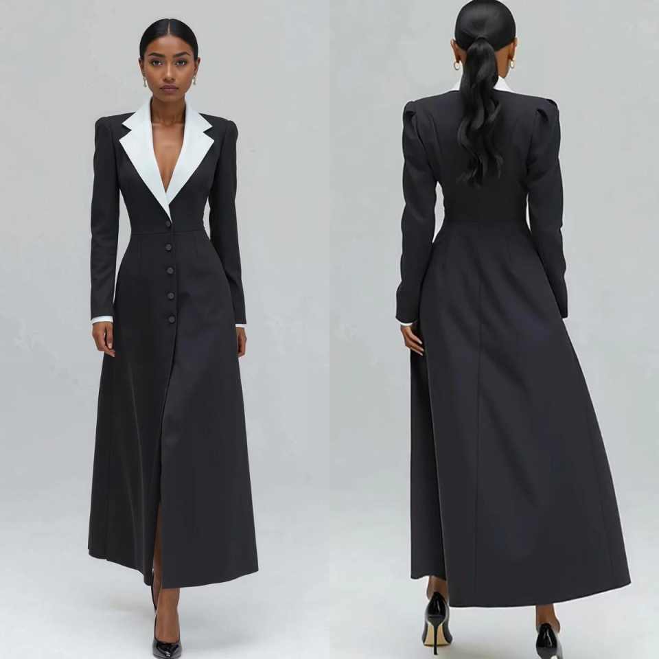 Women'S Formal Wear For A Wedding Guest - A Line Dames Lange Blazerjas Eén