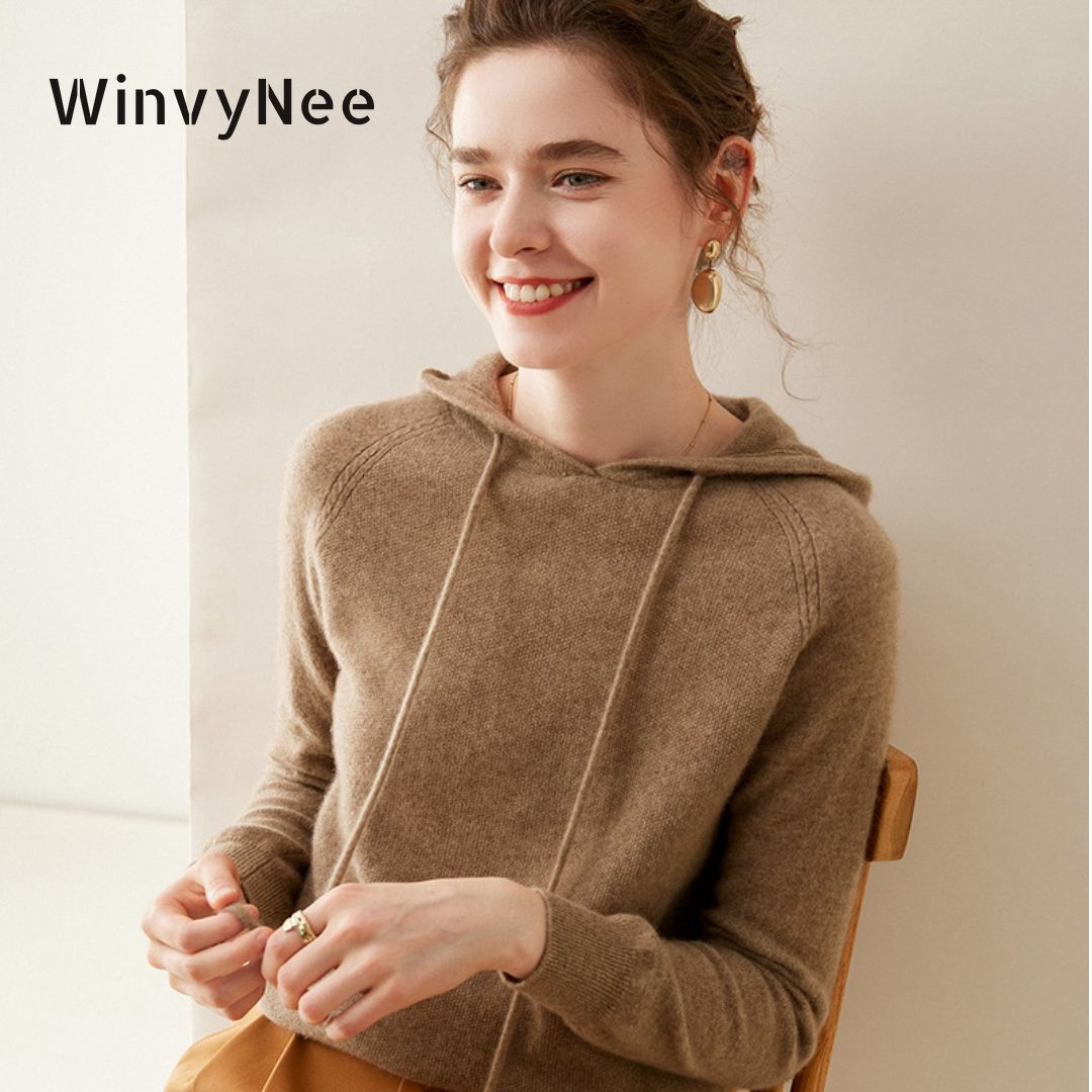 Cashmere Sweater Formal - WinvyNee Vrouwen Kasjmier Merinowol Trui Hoodie