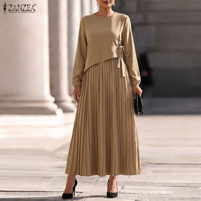 Women Formal Office Wear Tops - ZANZEA Plus Size Dames O-hals Lange