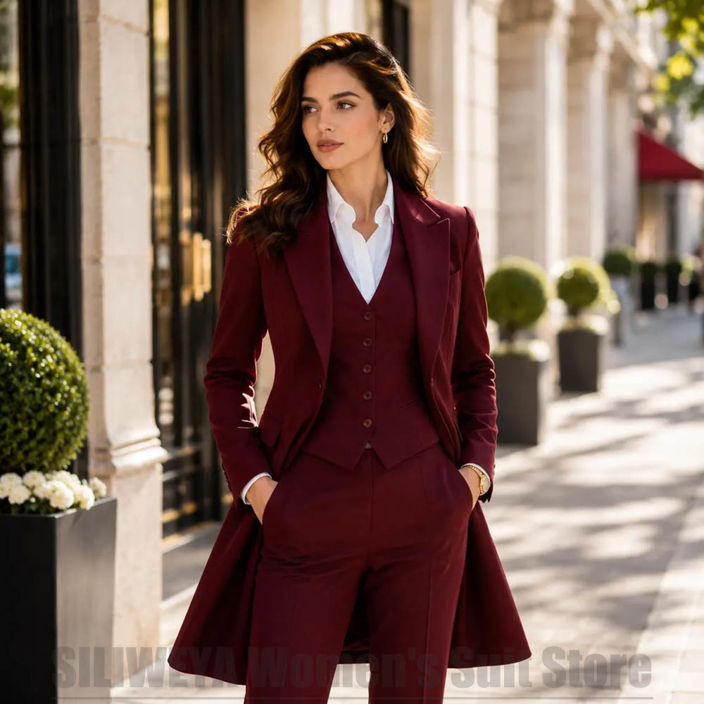 Women'S Formal Wear Pants Suit - Modevrouwen 3-delig pak Elegant piek revers