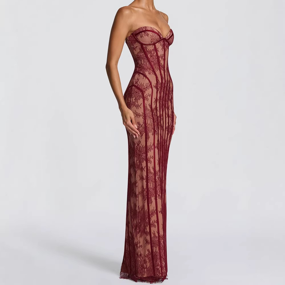 Formal Wear Gowns For Women - Strapless bodycon maxi jurk voor dames