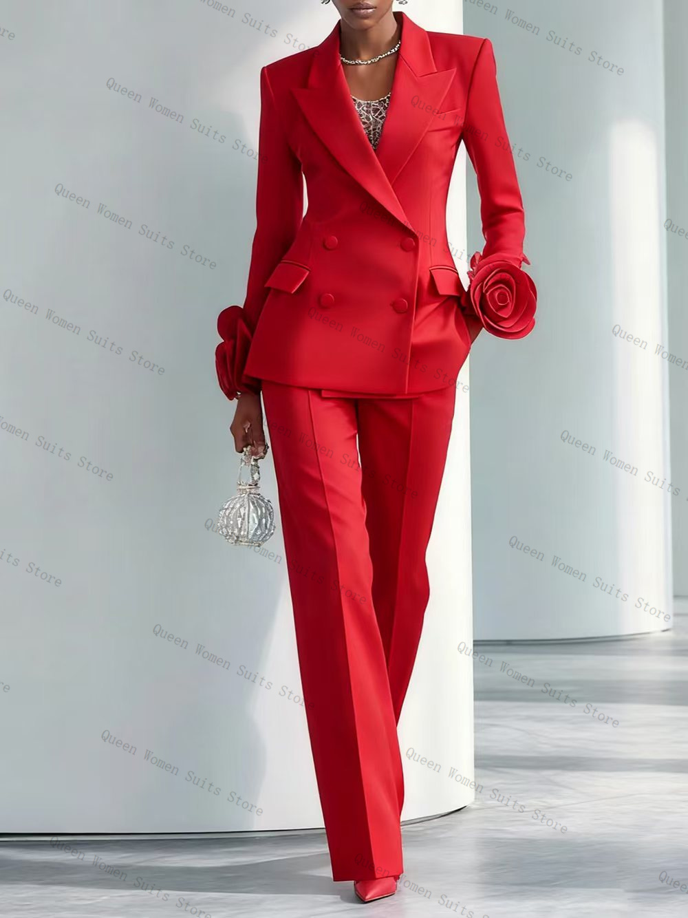 Luxe Rode Vrouwen Pak Set 2-de - Women'S Formal Wear For A Wedding Guest recensie en prijs