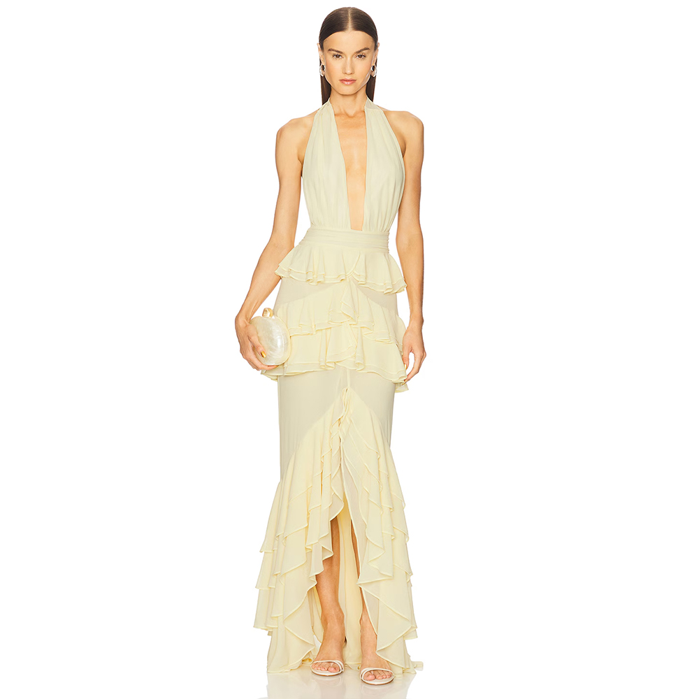 Avondjurken Diepe V-hals Halte - Women'S Formal Wear For A Wedding Guest recensie en prijs
