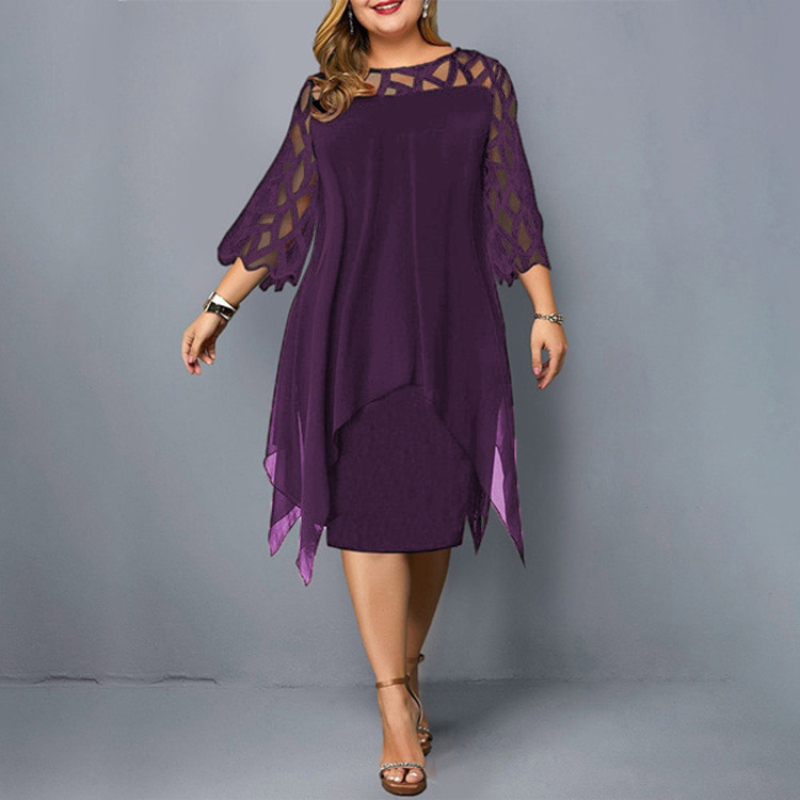 Nieuwe elegante kant mesh plus - Women Formal Office Wear Tops recensie en prijs