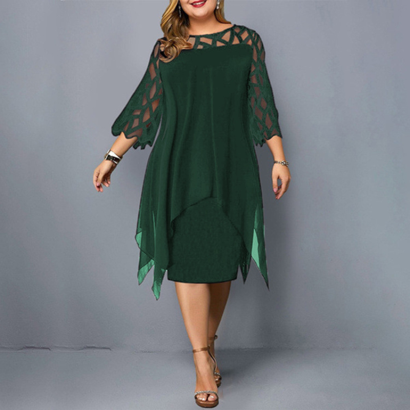 Nieuwe elegante kant mesh plus - Women Formal Office Wear Tops recensie en prijs