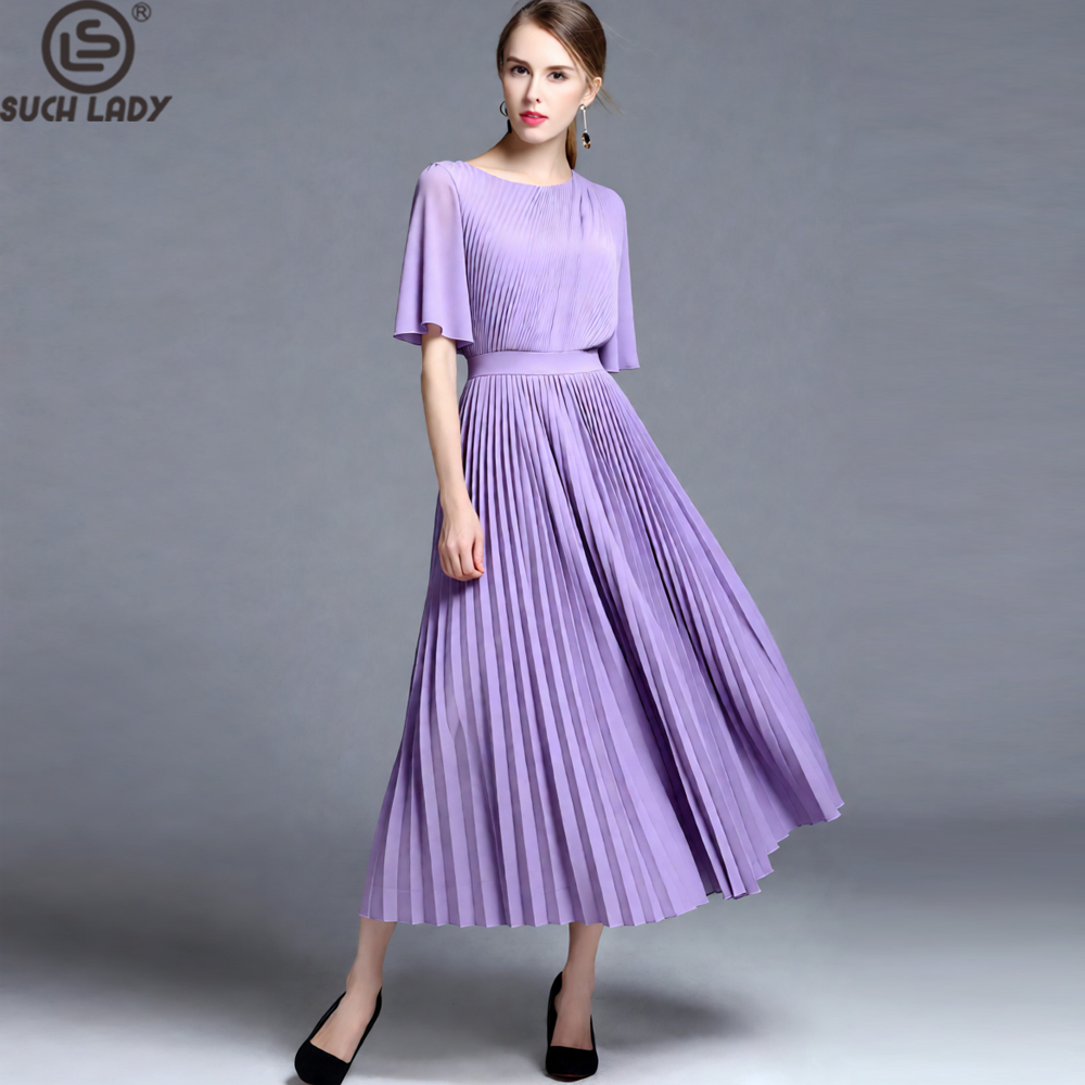Lila geplooide midi-jurk met c - Women'S Formal Wear For A Wedding Guest recensie en prijs